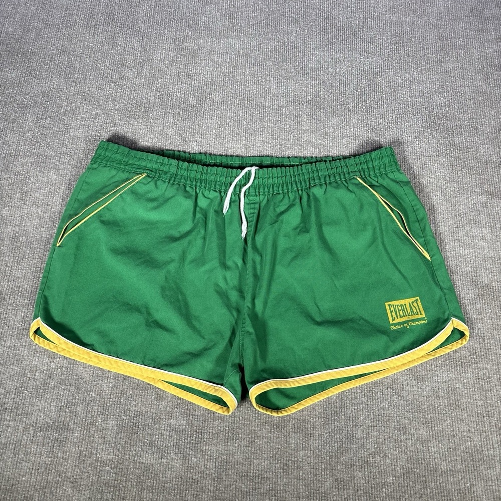 Vintage Everlast Running Track Shorts Mens XL Green Dolphin Hem Lined Gym 90s